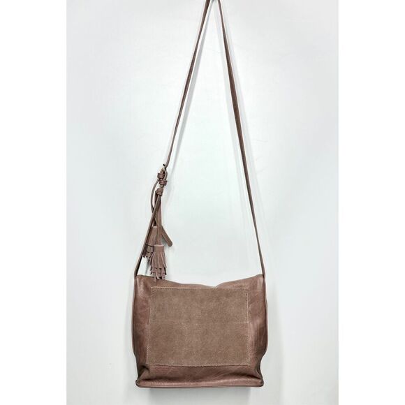 Antik Kraft Boho Brown Suede Vegan Leather Fold Over Crossbody Purse Tassel - Picture 5 of 9